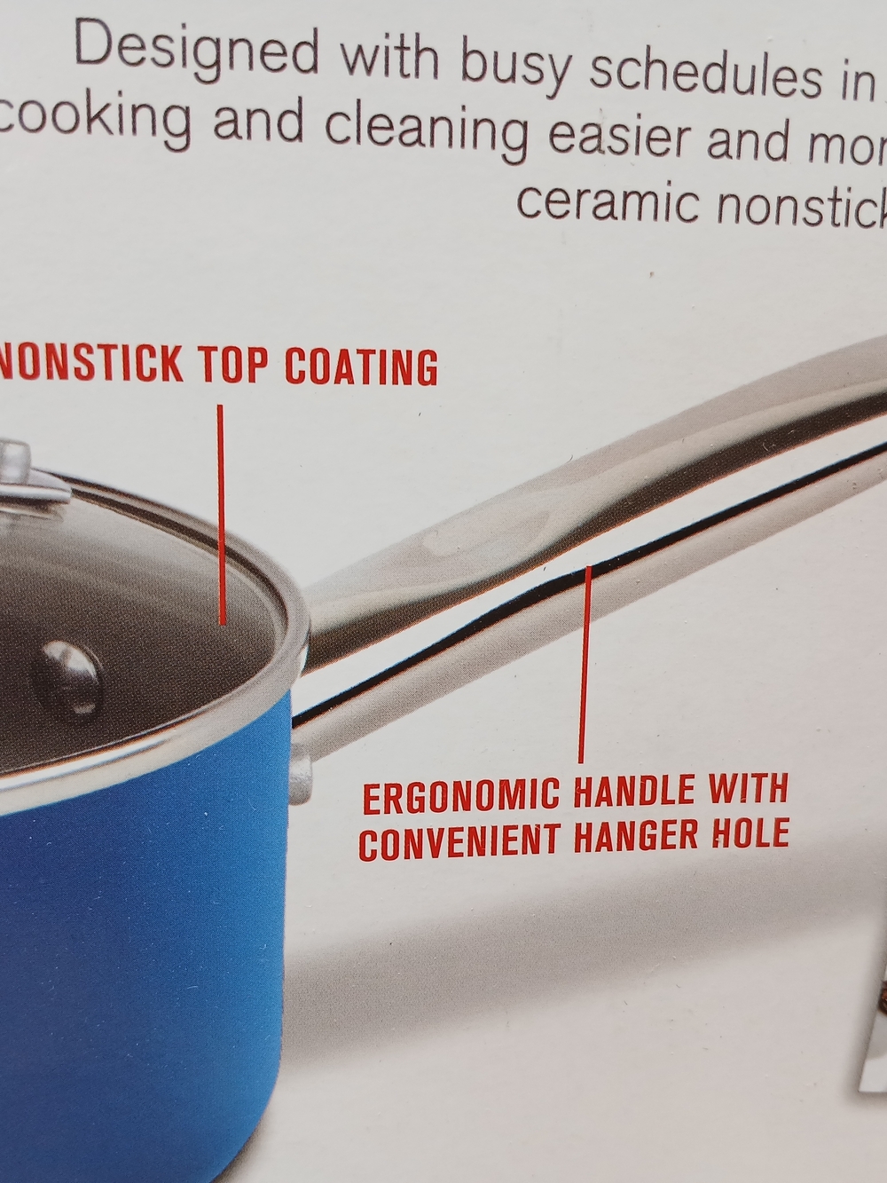 1.5QT Ceramic Nonstick Sauce Pan - Blue - Picture 7 of 11